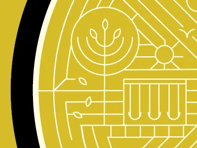 California Maze bike california design graphic illustration leaves maze parks path sidewalk swings tree