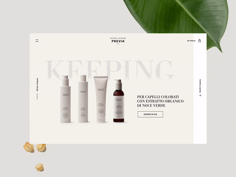 Scroll transition haircare nature page perfume product scroll shade transition ui ux