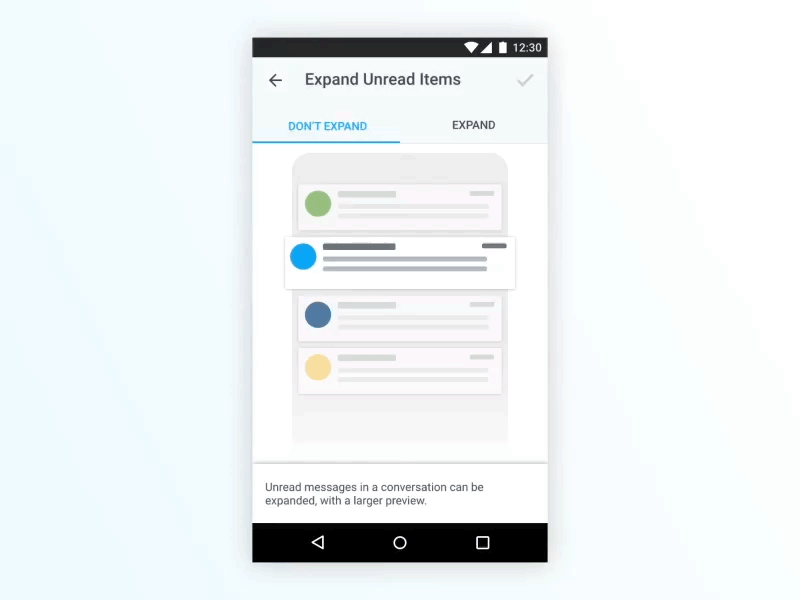 Message Toggle android interaction interface material design mobile motion ui ux