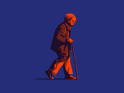 Oldman illustration oldman shadow