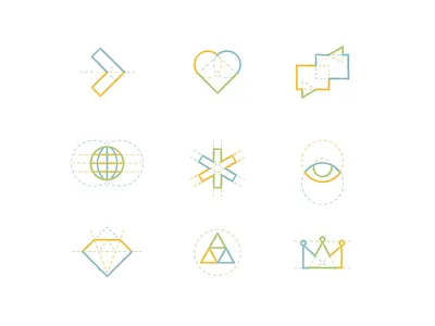 CM Design Principles creative crown eye heart icons market principles triforce