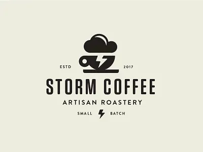Storm Coffee artisan cafe coffee lightning logo storm