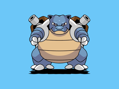 Pokemon GIF: Blastoise after effects animation blastoise design flat gif illustrator motion motion graphics pokemon pokemon go