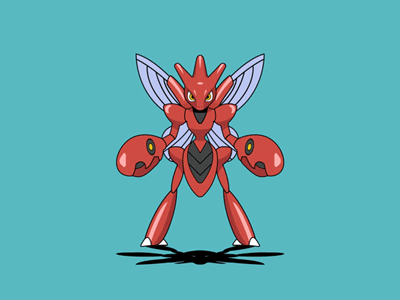 Pokemon GIF: Scizor after effects animation design flat gif illustrator motion motion graphics pokemon pokemon go scizor