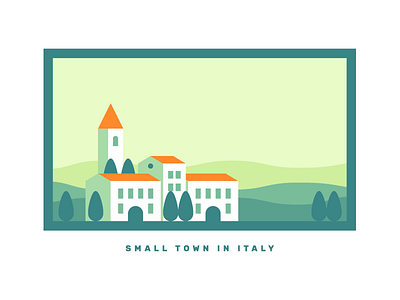 Italy buildings church city illustration italy town tuscany