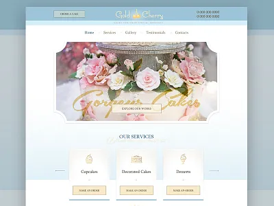 Gold Cherry Cakes bakery cake cakes cakes site landing landing design landing page site web webdesign website
