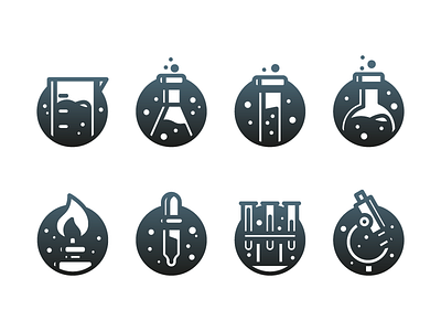 Сhemistry icons bulb chemistry icons laboratory