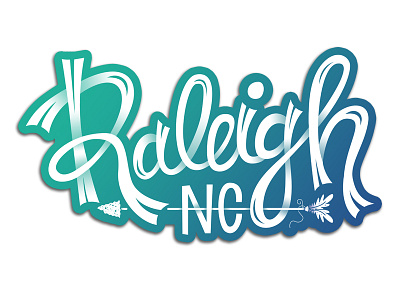 Raleighhhhhh arrow decal gradient north carolina raleigh sticker sticker mule