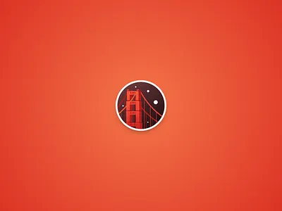 Golden Gate! bridge color gate golden gradient icon illustration red