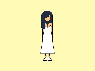 Standing Girl character flat girl graphics illustration people vector yellow