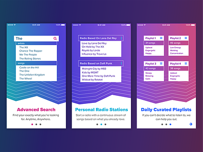 Daily UI 023 || Onboarding colorful dailyui gradient graphic music onboarding pink purple ui