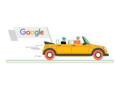 Google Car calendar car flat google icon illustration indonesia jakarta mini minimal people tech