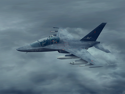 Yakovlev Yak-130 3d clouds depression fighter plane storm warplane yak 130 yak aircraft