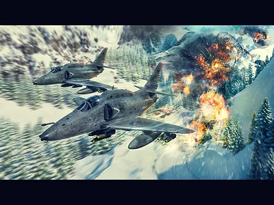 Lockheed Martin A-4AR Flighthawk 3d a 4 aircraft attack base bomb explosions fighter mountains plane warplane winter