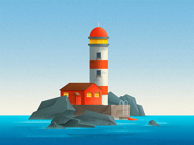 Lighthouse bacon flat lighthouse ocean red sea texture