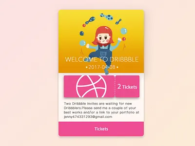 2 Invites 2 china dribbble illustration invitation invite invites yellow