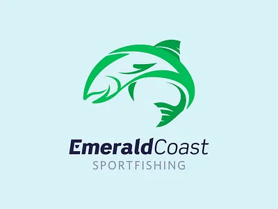 Emerald Coast Sportsfishing coast emerald fish jump logo ocean salmon water