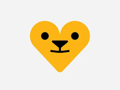 Lion Conservation mark badge brand branding eyes face heart icon lion logo mark yellow