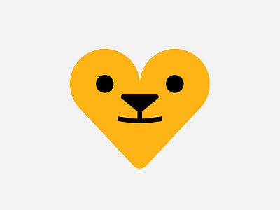 Lion Conservation mark badge brand branding eyes face heart icon lion logo mark yellow