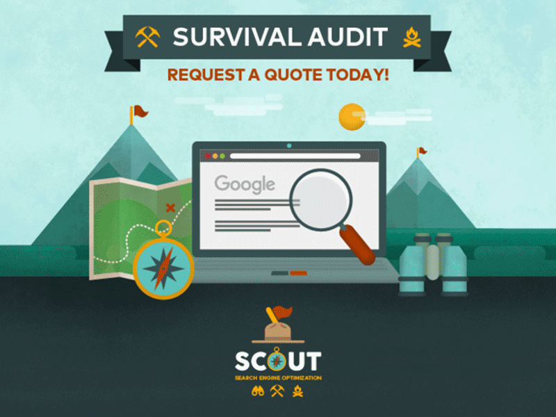 Scout SEO: Calls to Action audit camp cta firstaid graphics guide map ranking scout search seo survival