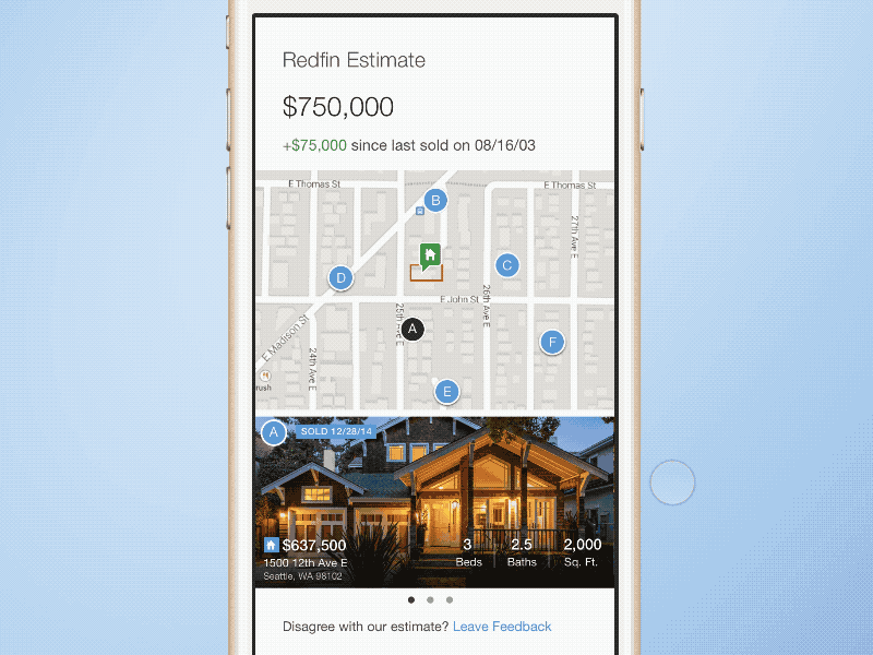 Redfin Estimate on mobile web homes map mobile web principle real estate redfin estimate