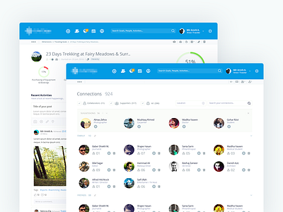 Connections & Goal Details Section app application design clean dashboard pakistan ui ux