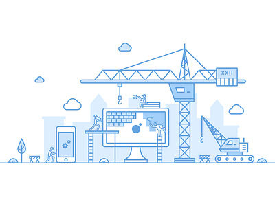 Underconstruction Illustration 2017 android app clean crane dashboard illustration ios onboarding ui underconstruction ux