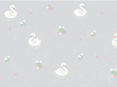Swan Pattern animal art cute flat flowers graphic illustration illustrator pattern swan texture