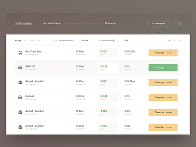 GoTransfers interface service site transfers ui web