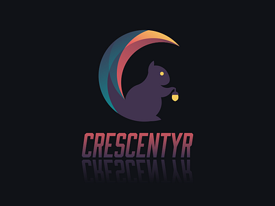 Crescentyr Logo - Dark animal crescent crescentyr game icon logo moon squirrel