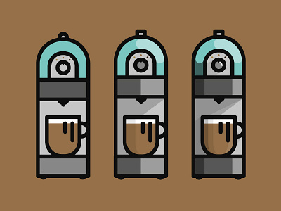 Coffe machine brown draw illustrator vector vectoriel