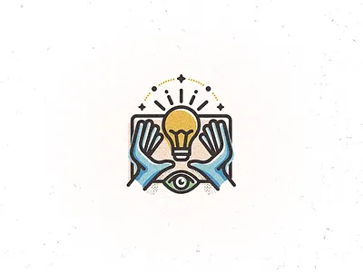 Ideation branding eye hands icon idea illustration lightbulb spark vector