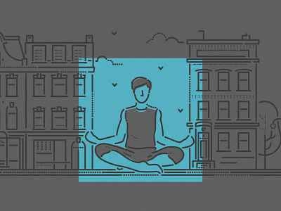 Stress factor app athlete colour and lines design exercise graphic illustration relax tech tone visual yoga