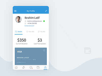 Profile Area - New Proposal app design interface mobile pakistan profile ui ux wallet