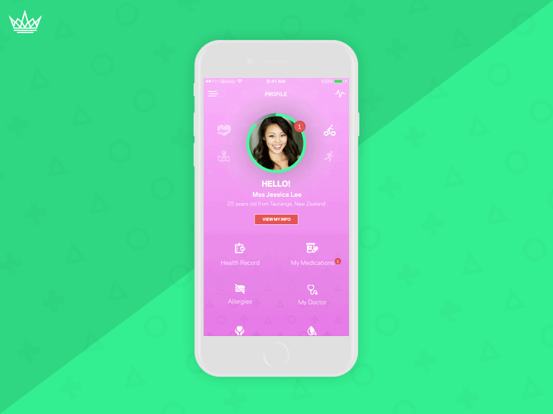 eHealth App (2015) Menu app gif prototype ui ux
