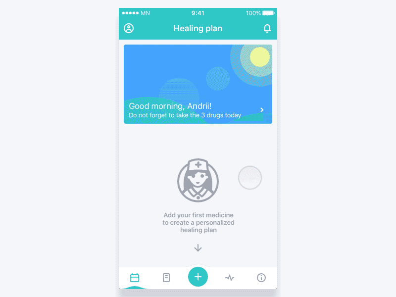 Nurse Mobile - Personal Medical Assistant add animation gif healing interface ios medicine mobile pill principle ui