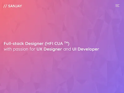 Portfolio Design (Above the fold) color designer gradient menu pattern portfolio svg trend typography ui ux