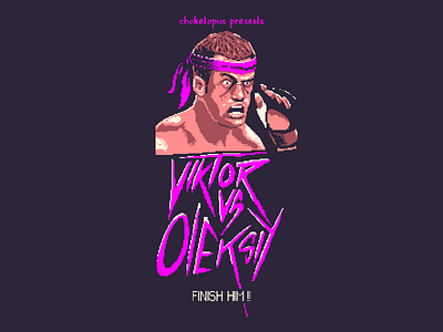 T-Shirt design "Finish him" art bjj box mma pesta pixel t shirt viktor