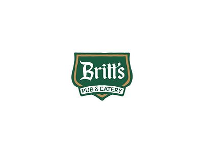 Britt's Pub & Eatery Logo Design bar british cafe club eatery food green live logo music pub restaurant
