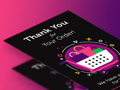 Thank You page - UI card app card flat gradient ios neon shopcart thank you ui ux vector