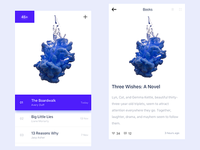 Books App app article book flat minimal mobile ui visual white