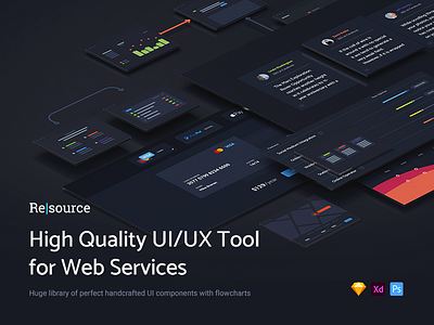 Resource | High Quality UI/UX Tool for Web Services download flowcharts free freebie premium service site ui kit ux web webservices