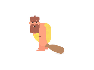 Day 4 - Drag big caveman challenge character club daily drag flat hairy illustration man