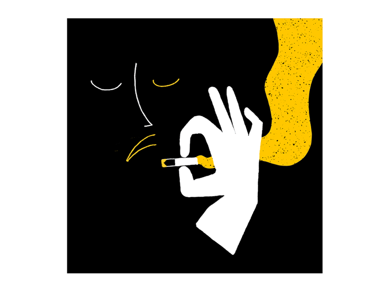 Golden Cigarette animation character animation character design graphic design motion smoke wave