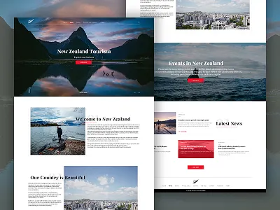 New Zealand Tourism landing page new zealand ui ux web design