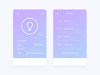 Home Lighting App Concept app home interface kyran leech lighting ui
