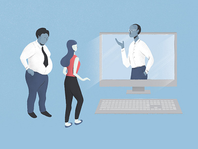 Website header graphic computer figures illustration training