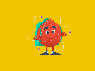 Atom Mascot Design atom character children kid kids kinder mascot