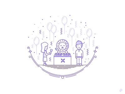 Party dj illustration lineart lion monochrome party vine