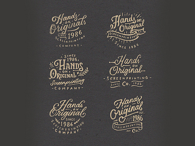 Logo Hands on Original Screenprinting company adventure branding design graphic handlettering handtype lettering logo typography vintage wilderness